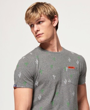 Superdry All Over Print Lite Rövidujjú Férfi Pólók Szürke | VITNH9841